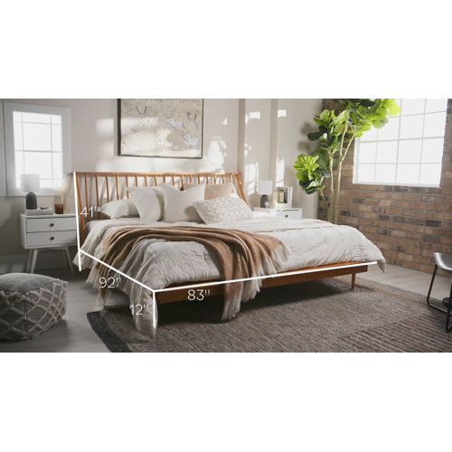 Dorinda solid wood platform deals bed queen